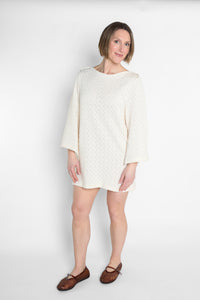 Mini Crochet Dress Ecru Women's Dresses Cossac