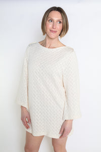 Mini Crochet Dress Ecru Women's Dresses Cossac