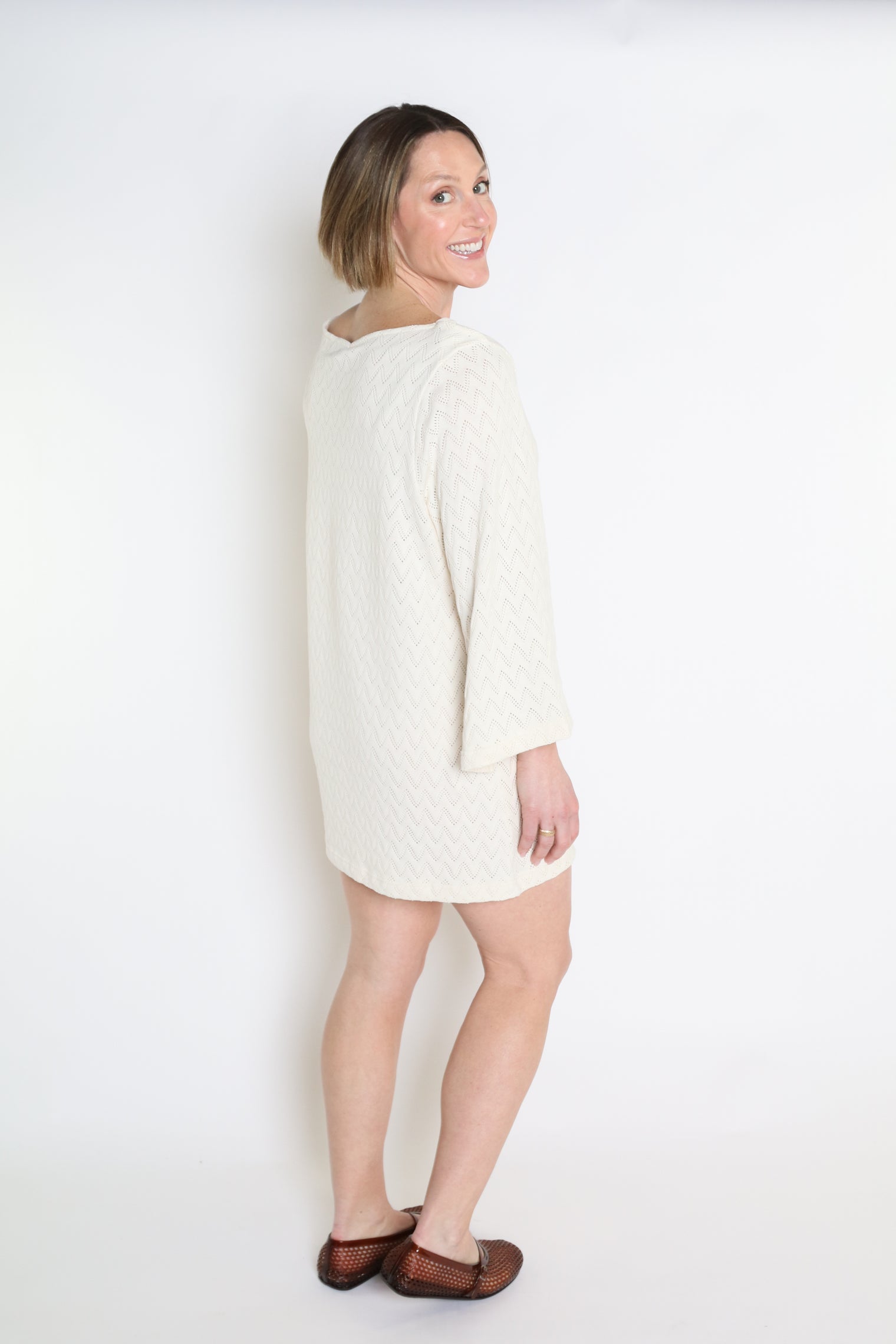 Cossac | Mini Crochet Dress Ecru M
