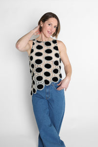 Cleo Top Off White/Black Women's Tops Hosbjerg