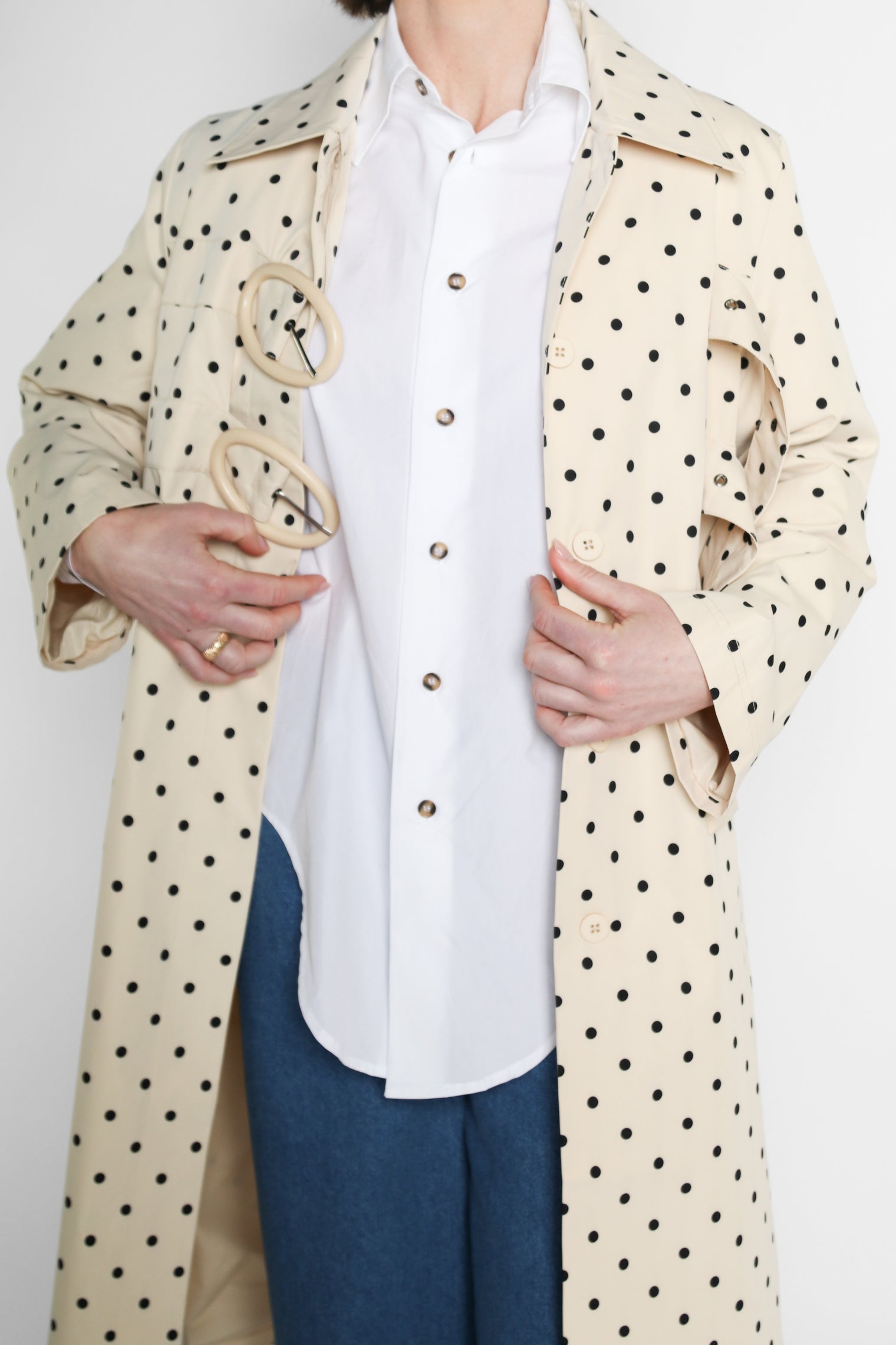 Bridget Coat Off White/Polka Dots