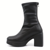 Women's block heel ankle boot CAMELUS STRETCH BLACK by Wonders