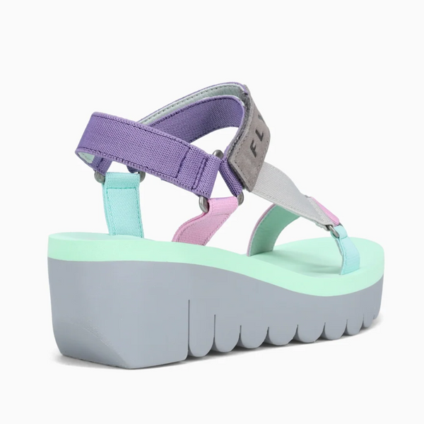 Yefa Grey/Pink Multi Women's Sandals Platforms Fly London    