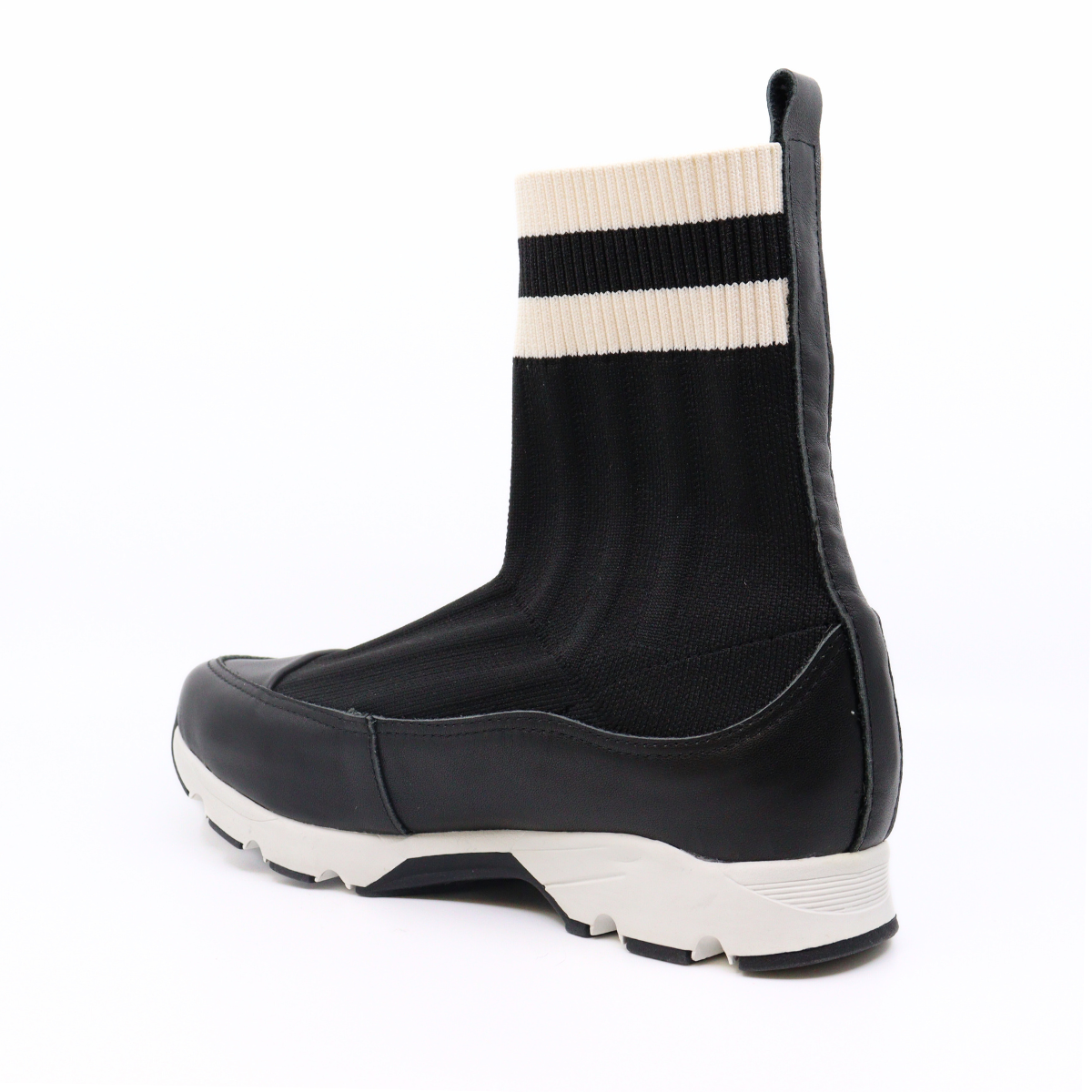 Stripey Sock Bootie Women's Boots All Black    