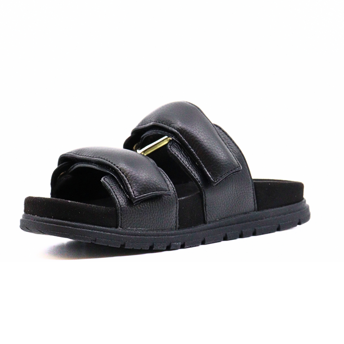 Lisa Leather Black Women's Sandals Woden    