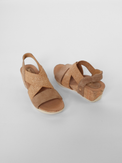 Nayeli Sand Silk Suede Women's Sandals Heels Bussola