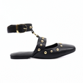 Camille Mystic Black Leather Women's Shoes Flats Free People