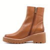 Women's leather platform wedge bootie MARTA TOUMBLE BLACK by REGARDE Le CIEL