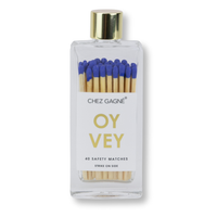 Oy Vey - Glass Bottle Safety Matches - Royal Blue Gifts + Accessories Chez Gagné
