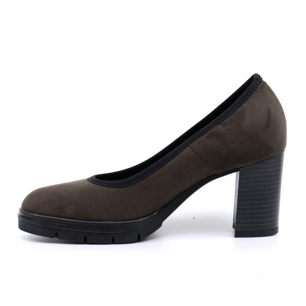 Women's suede pump REESE CHOCOLATE by ATELIERS
