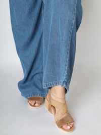 Nayeli Sand Silk Suede Women's Sandals Heels Bussola