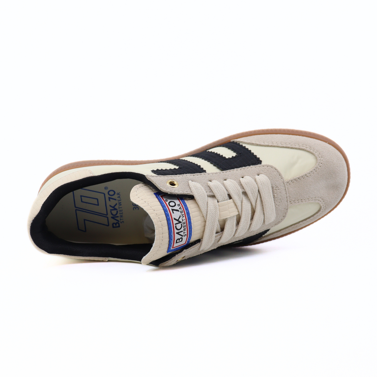Ghost Beige Black Women's Sneakers Back 70