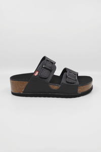 Naoshima Black Women's Sandals On Foot