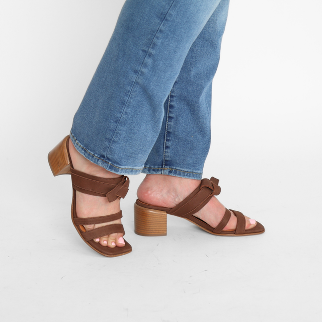 Nubuk Chocolate Heel Women's Sandals Heels I.N.K. Shoes