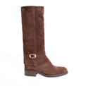 Seneca Brown Kid Suede Women's Boots Ateliers