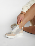 Trend Beige Plata Women's Sneakers Wonders