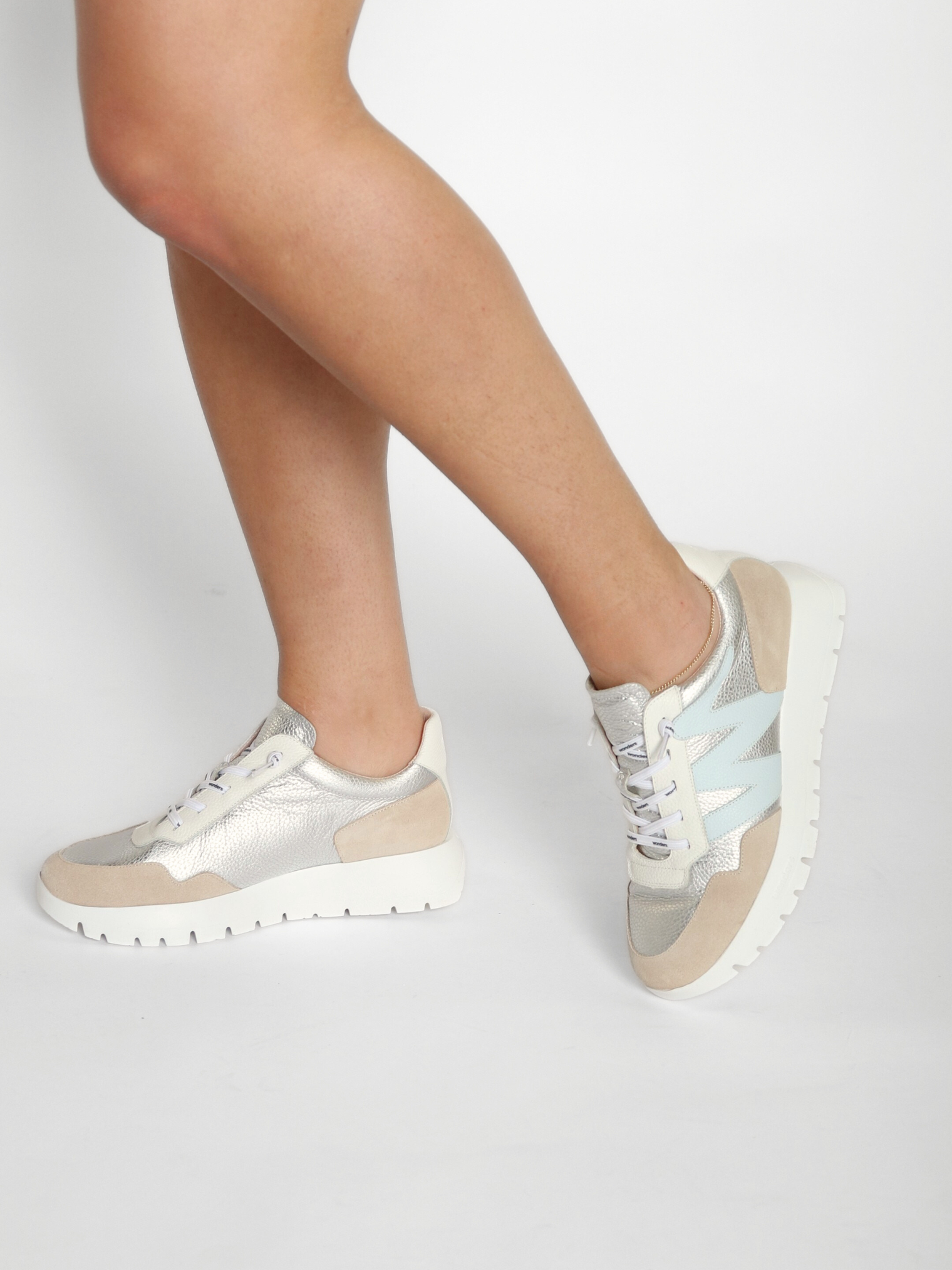 Trend Beige Plata Women's Sneakers Wonders