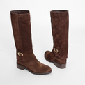 Seneca Brown Kid Suede Women's Boots Ateliers