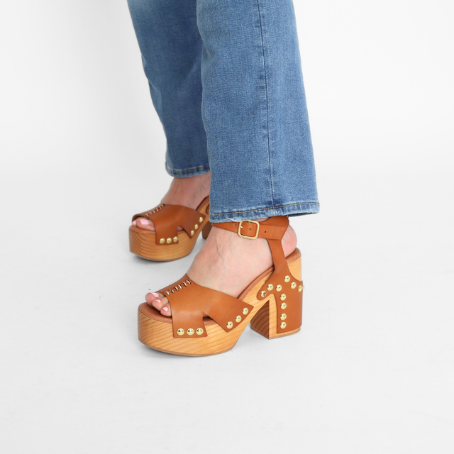 Cecily Clog Luggage Women's Sandals Heels Free People