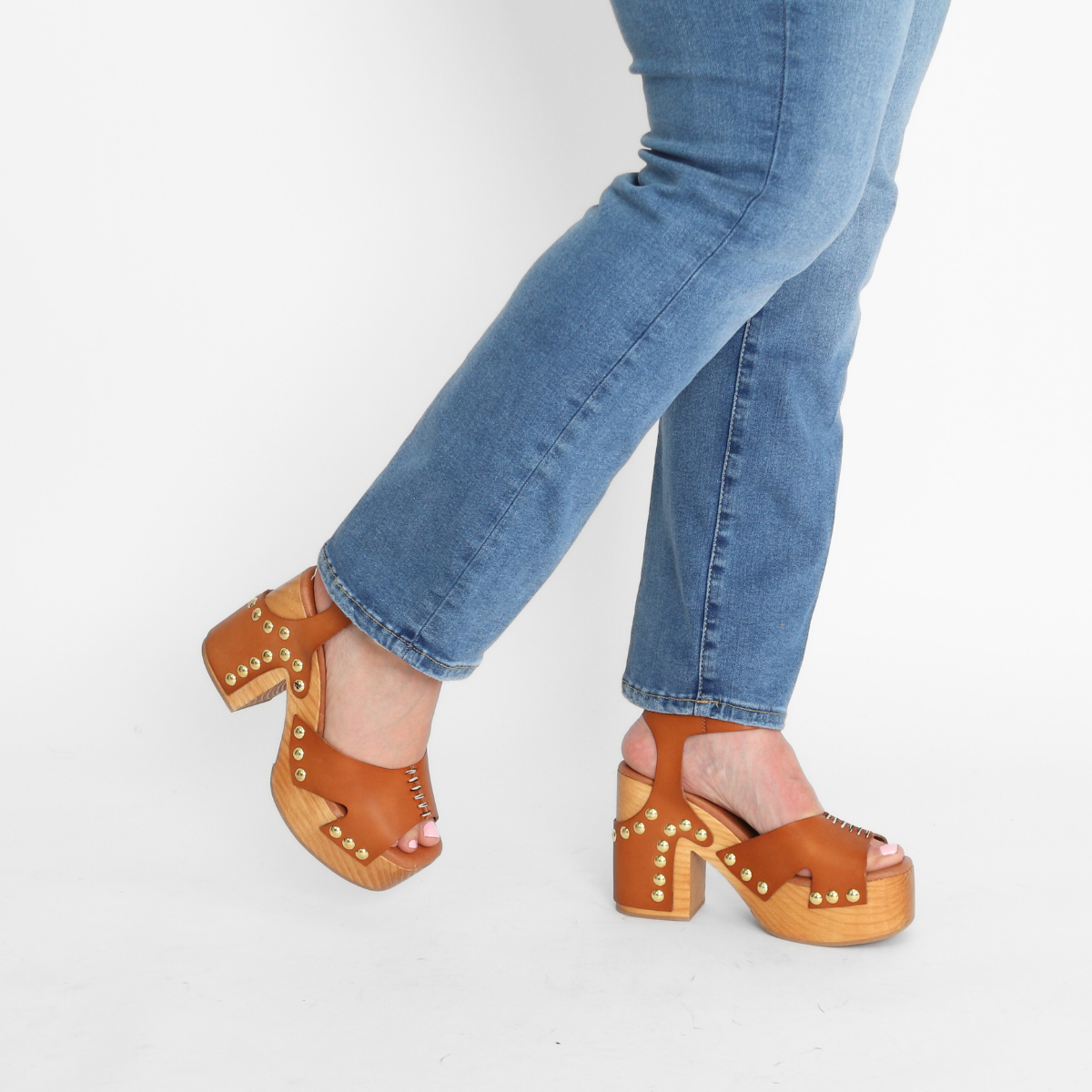 Cecily Clog Luggage Women's Sandals Heels Free People