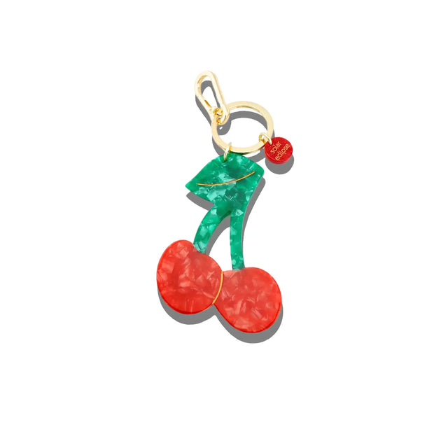 Hand-Painted Cherry Bag Charm & Keychain Gifts + Accessories Bag Keychains Solar Eclipse