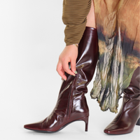 Seville Maroon Women's Boots Heels Intentionally Blank