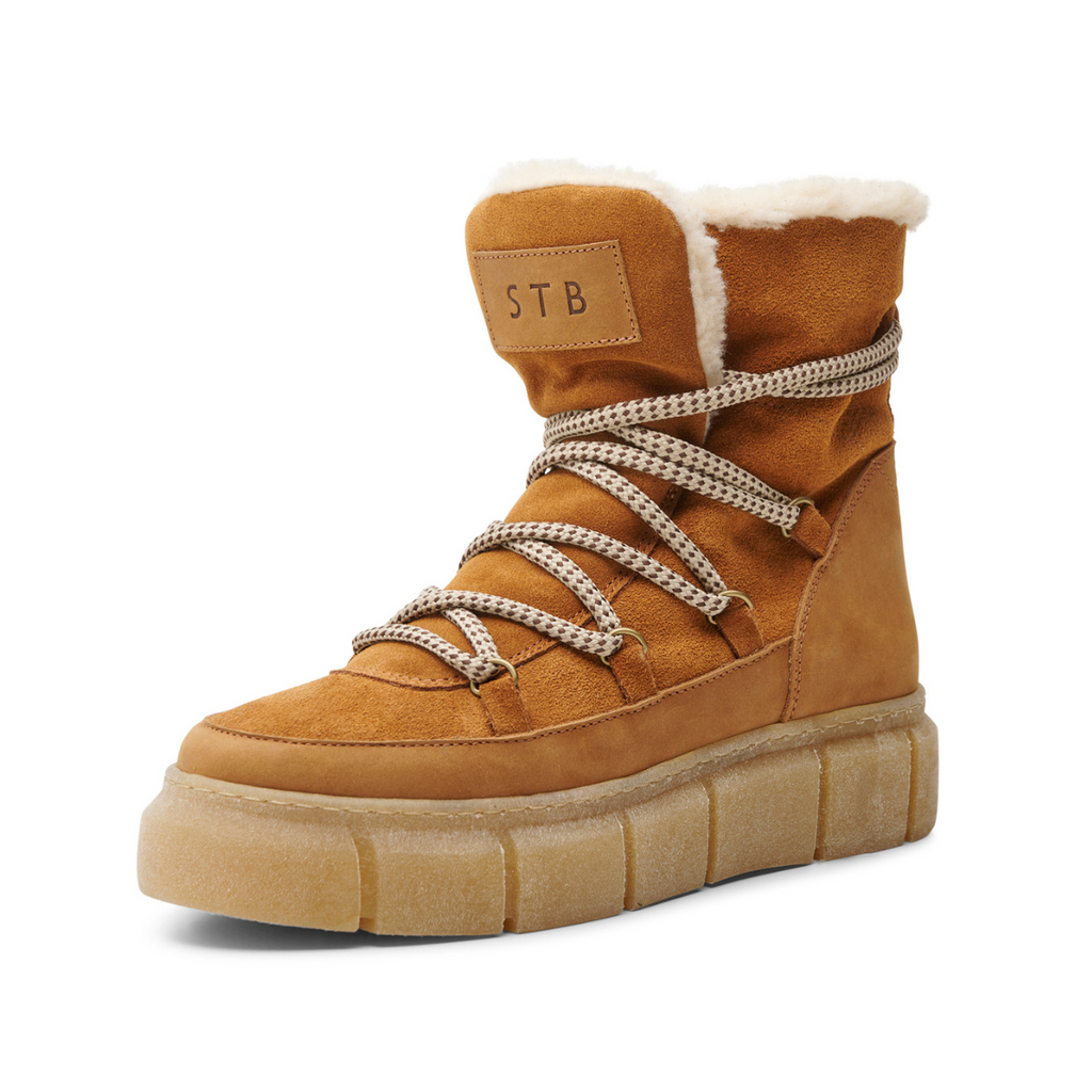 Women's suede and sherpa boot TOVE SNOW TAN by SHOE THE BEAR
