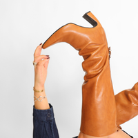 Date Night Tall Boot Tan Leather Women's Boots Heels Free People