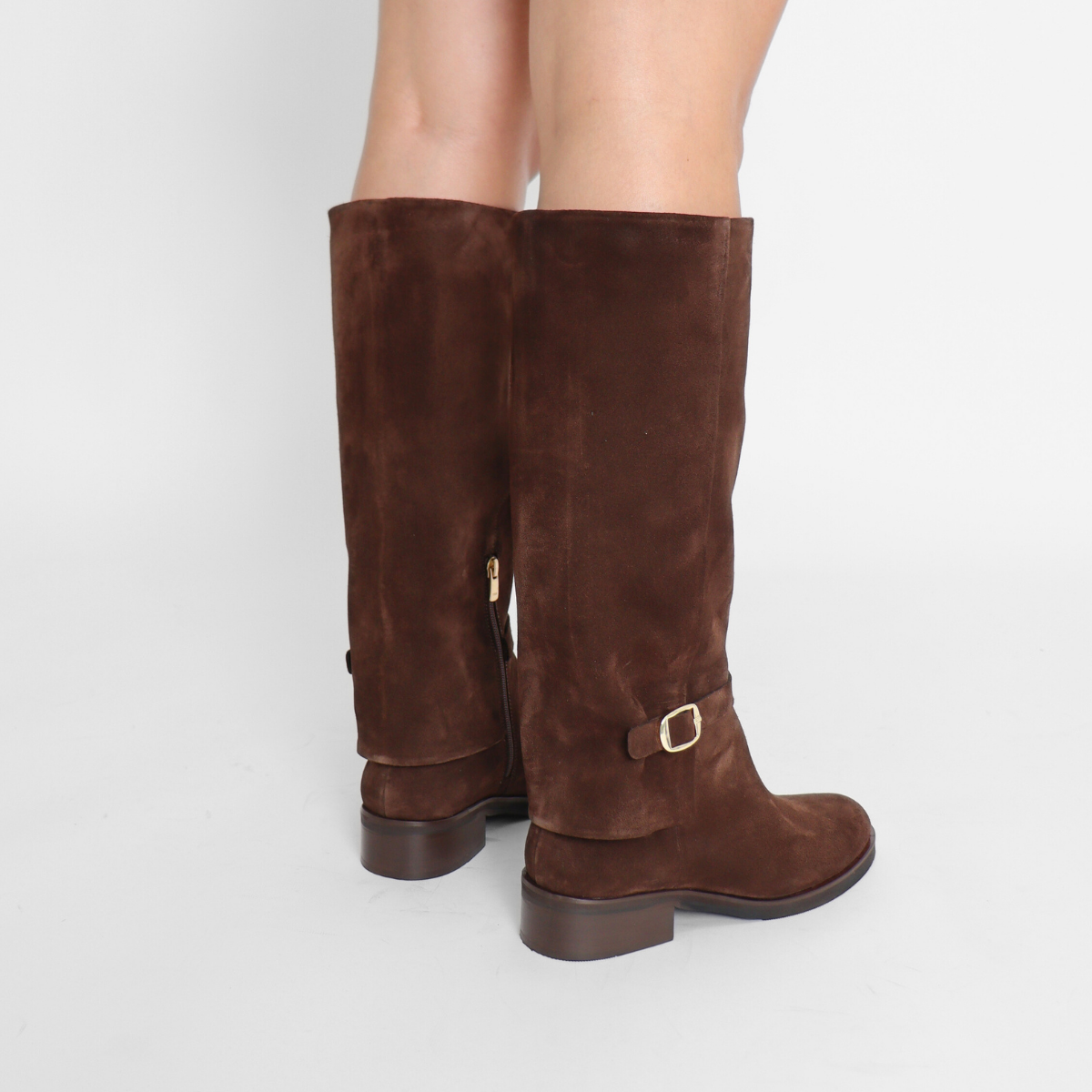 Seneca Brown Kid Suede Women's Boots Ateliers