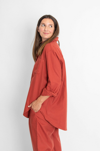 Wide Shirt Rust Women's Tops Cossac