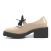 Women's vintage inspired bow detail platform tap & lugg beige by ALL BLACK