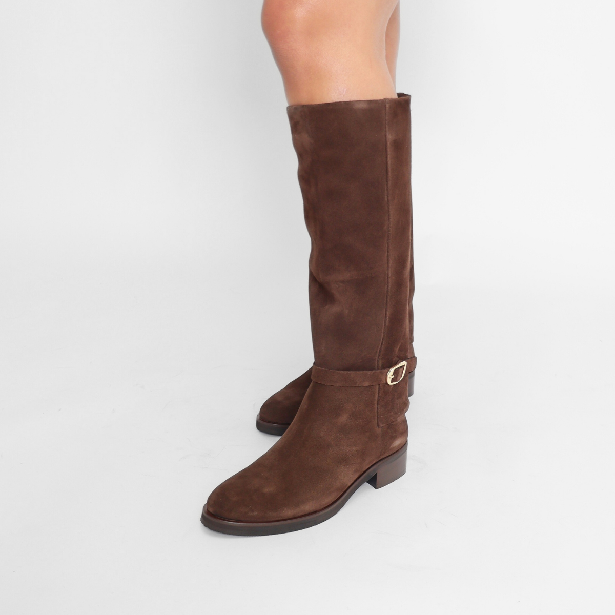 Seneca Brown Kid Suede Women's Boots Ateliers