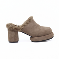 Mod Winter Mule Taupe Women's Shoes Platforms All Black