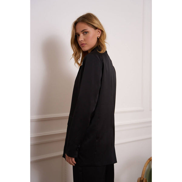 SATIN BLAZER BLACK Women's Outerwear Choklate Paris    