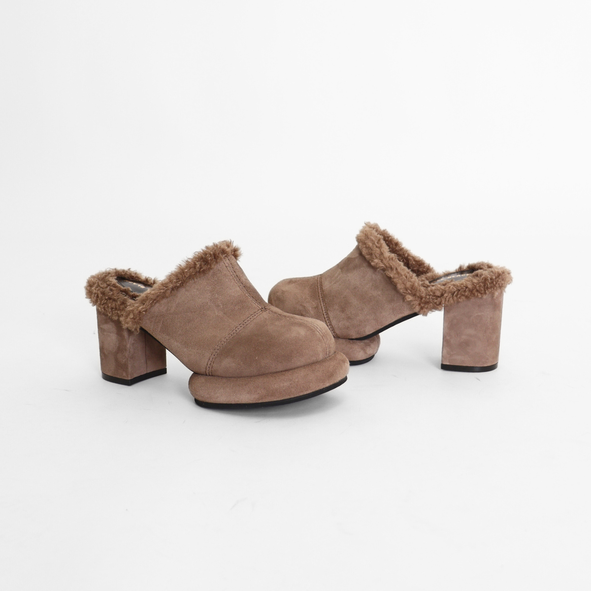 Mod Winter Mule Taupe Women's Shoes Platforms All Black