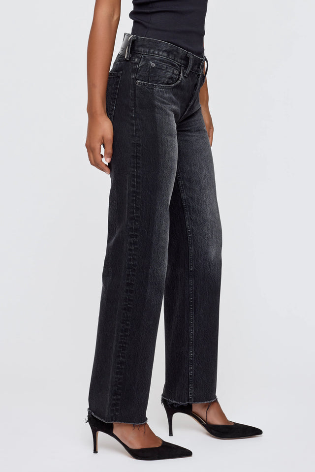 Glencoe Straight Black Women's Bottoms Moussy Denim