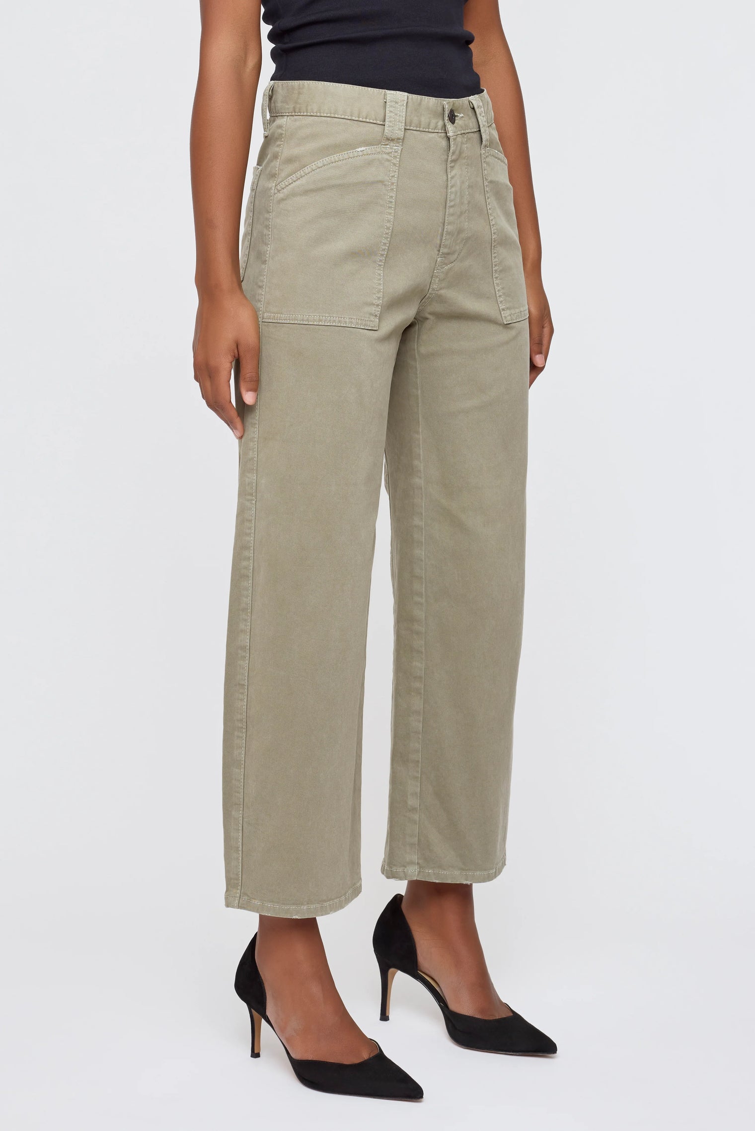 Gusset Cargo Pomonok Khaki Women's Bottoms Moussy Denim