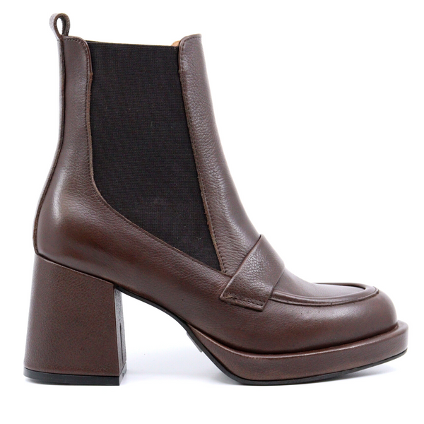 Women's brown heeled bootie DALTON BROWN by ATELIERS