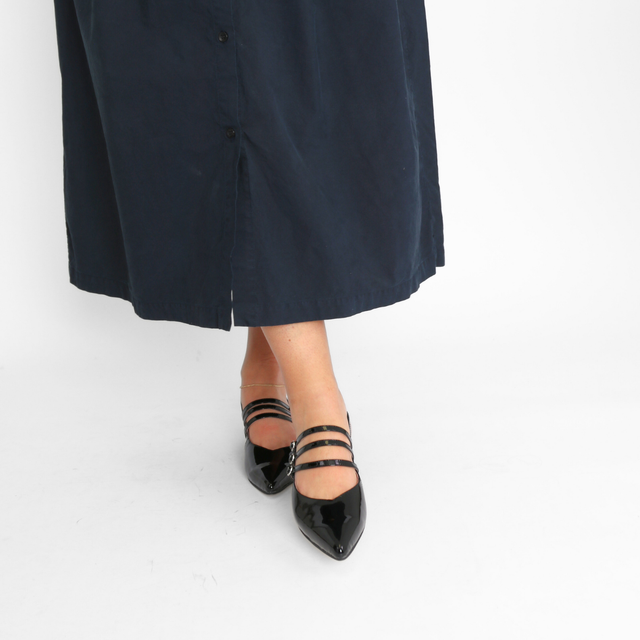 Triple Jane Sling Back Women's Shoes Heels All Black