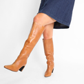Date Night Tall Boot Tan Leather Women's Boots Heels Free People