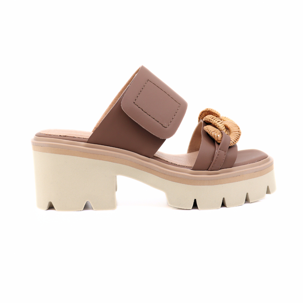 Link & Lugg Vel Brown Women's Sandals Platforms All Black