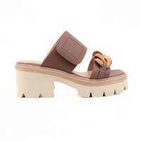 Link & Lugg Vel Brown Women's Sandals Platforms All Black