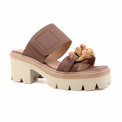 Link & Lugg Vel Brown Women's Sandals Platforms All Black