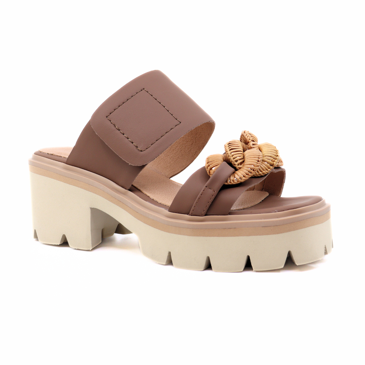 Link & Lugg Vel Brown Women's Sandals Platforms All Black