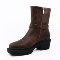 Amina Biker Dark Brown Women's Boots Shoe the Bear    