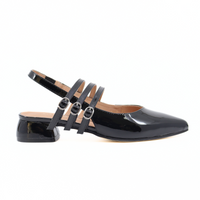 Triple Jane Sling Back Women's Shoes Heels All Black