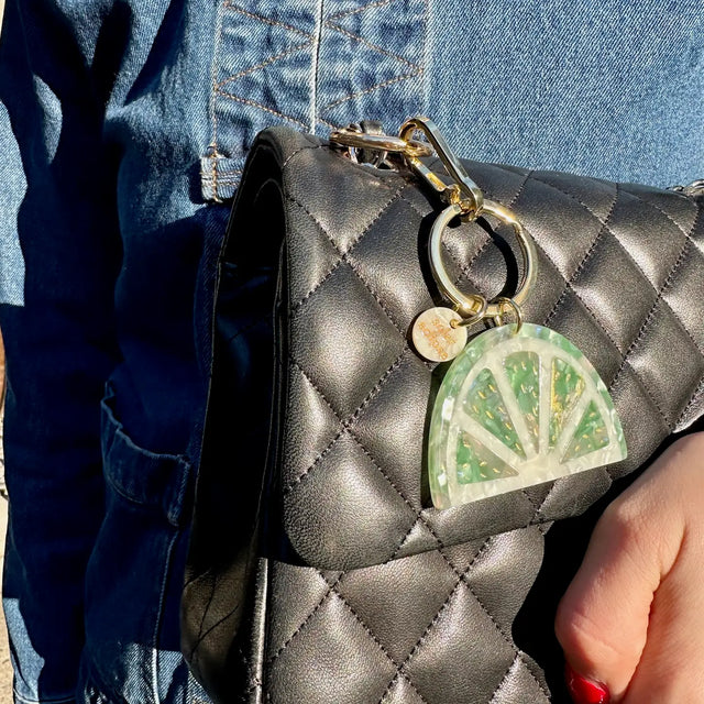 Hand-Painted Citrus Slice Bag Charm + Keychain Gifts + Accessories Bag Keychains Solar Eclipse