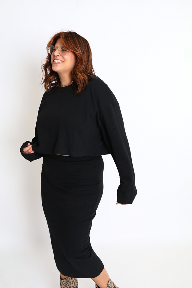 Long Sleeve Top Black Women's Tops Cossac