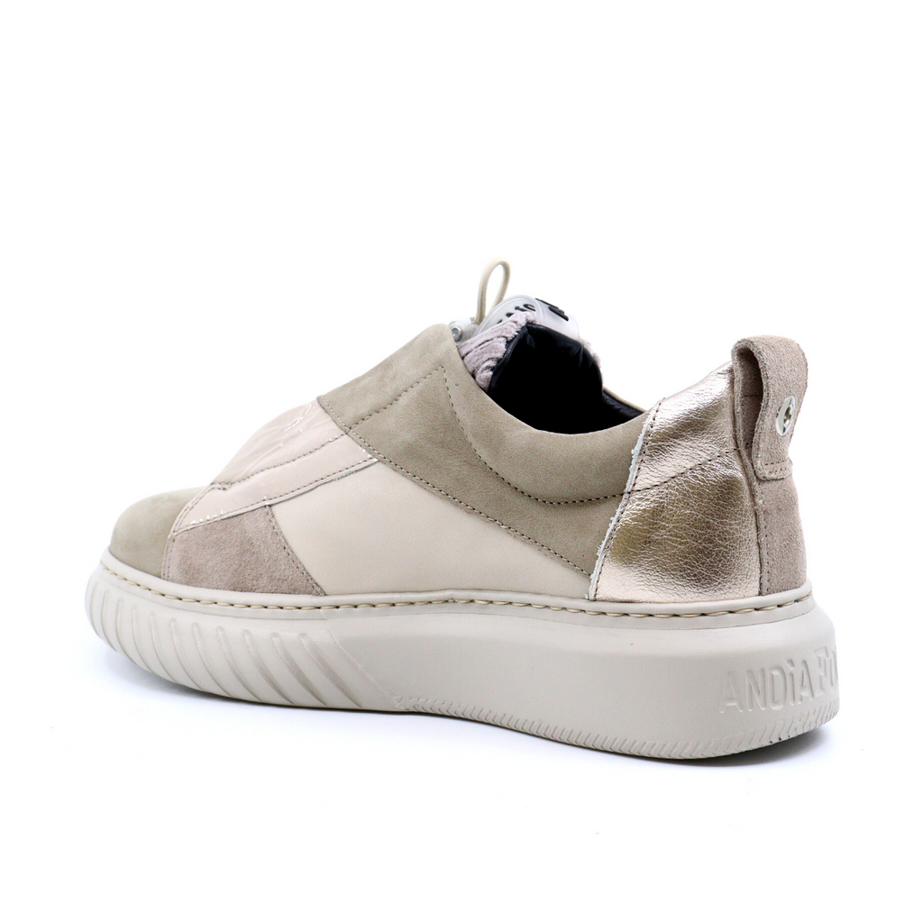 Women's platform Italian slip on sneaker shoe LIBI NABUK STONE by Andia Fora