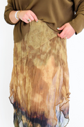 Trapeeze Crinkle Sheer Midi Skirt Women's Bottoms Skirt Esthé